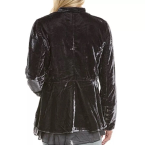 Free People Velvet Ebony Stunning Military Jacket - Picture 3 of 16